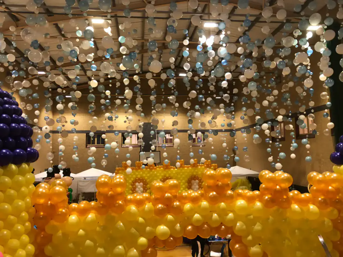 Christmas balloon installation created for The Castle event