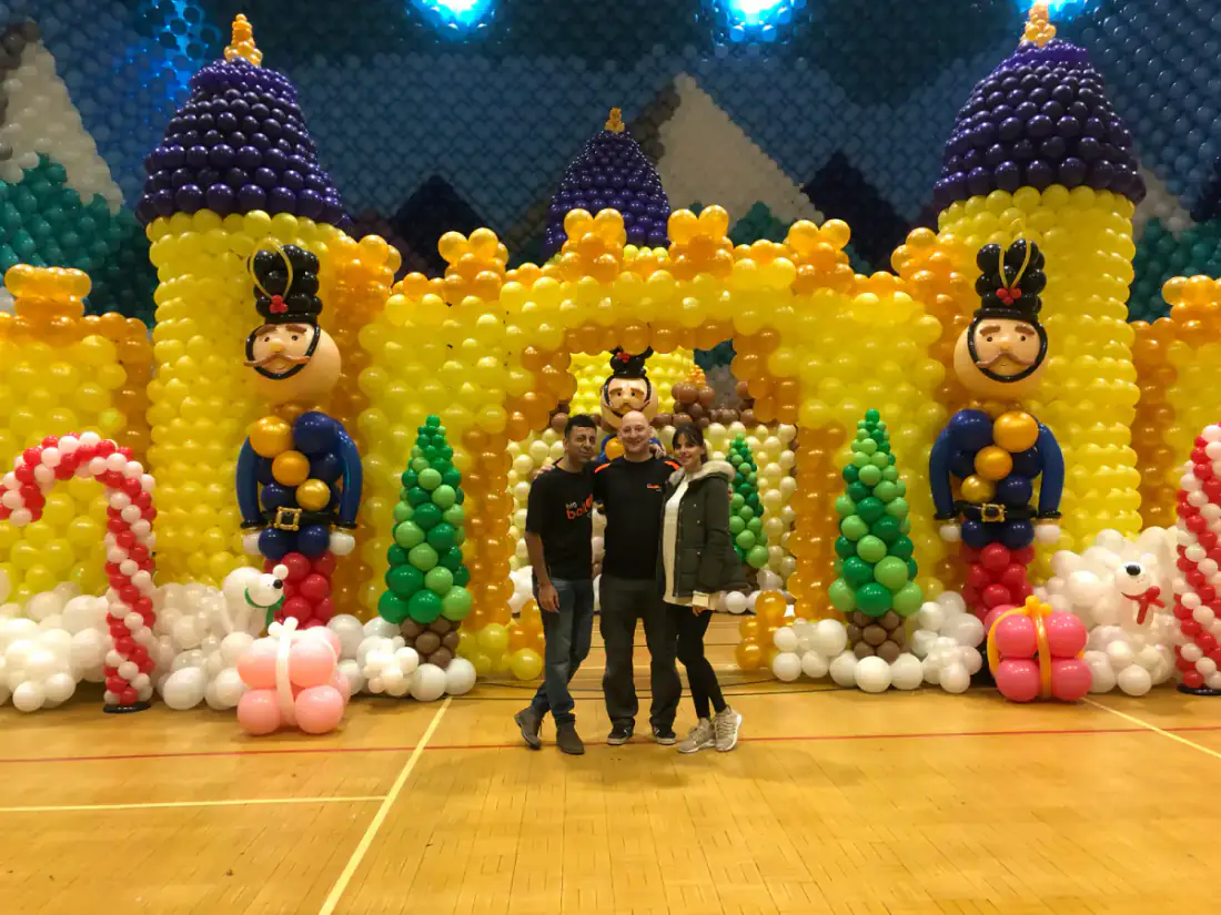 Finished Castle balloon event scene for the Tonyrefail Christmas event