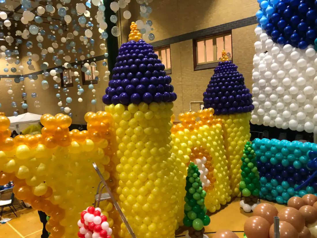 Balloon tower section from The Castle Big Balloon Build Xmas 2018