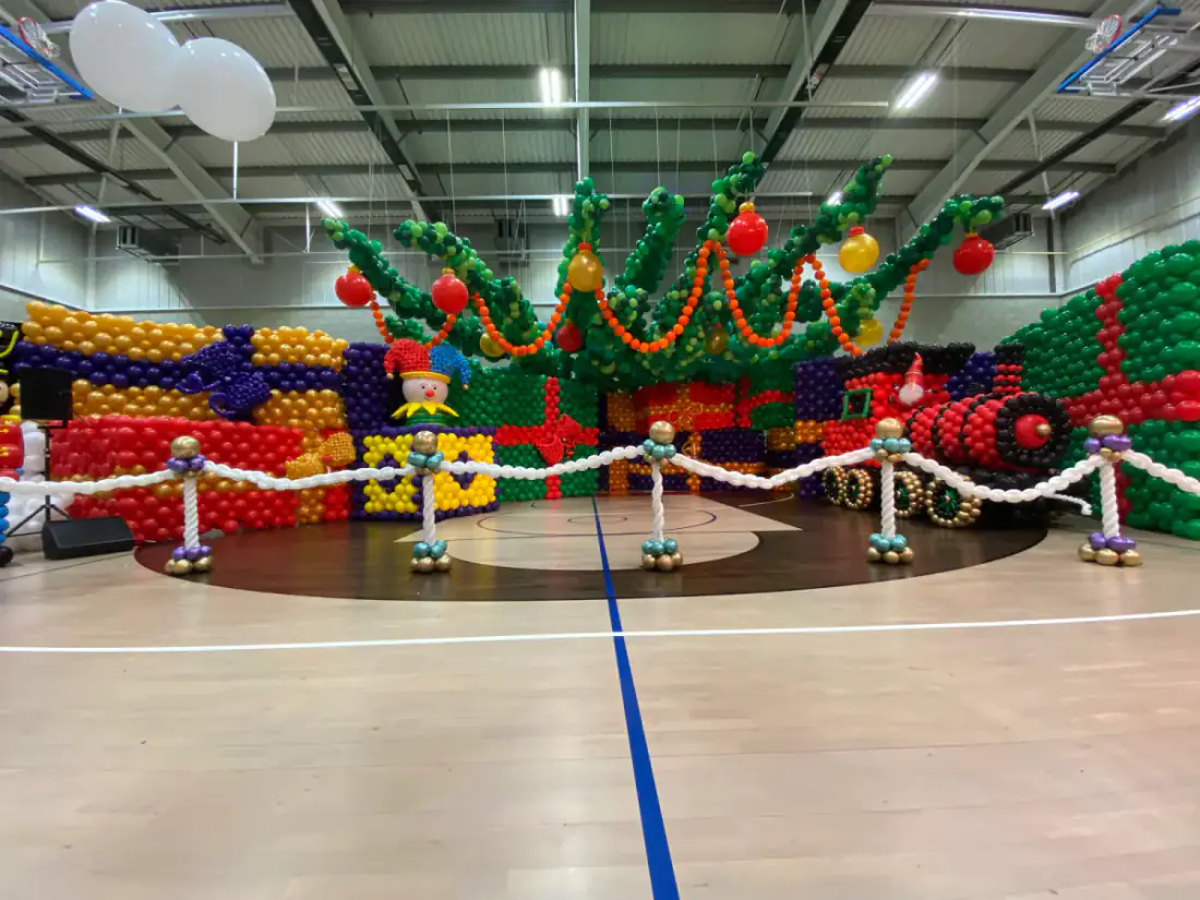 Scenic Nutcracker balloon build created by international balloon artists