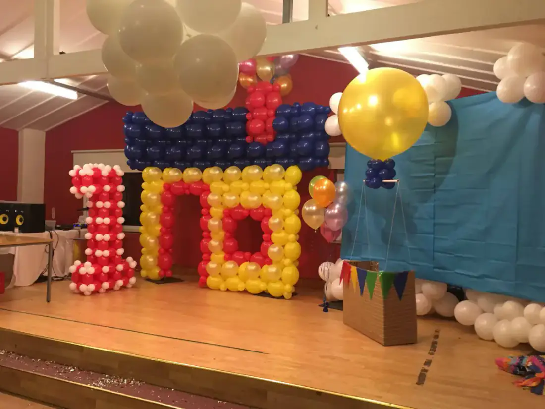 Circus themed balloon number ten display