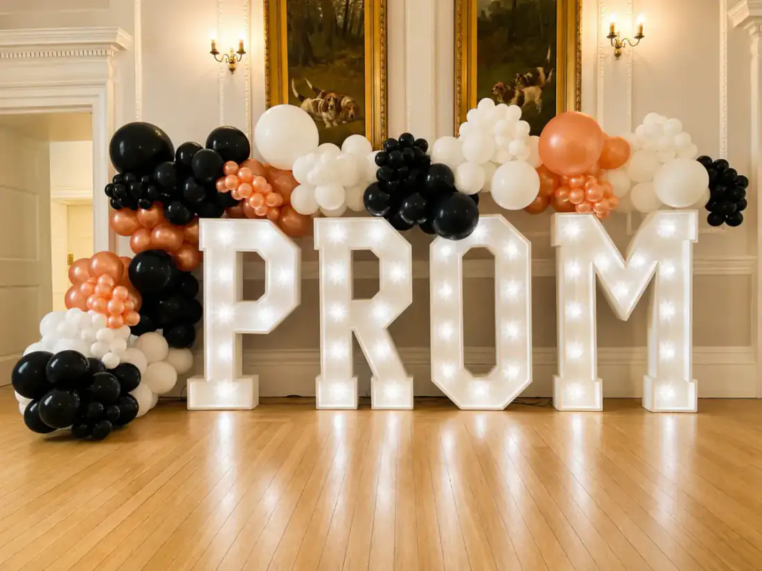 LED number display with balloon styling example 1