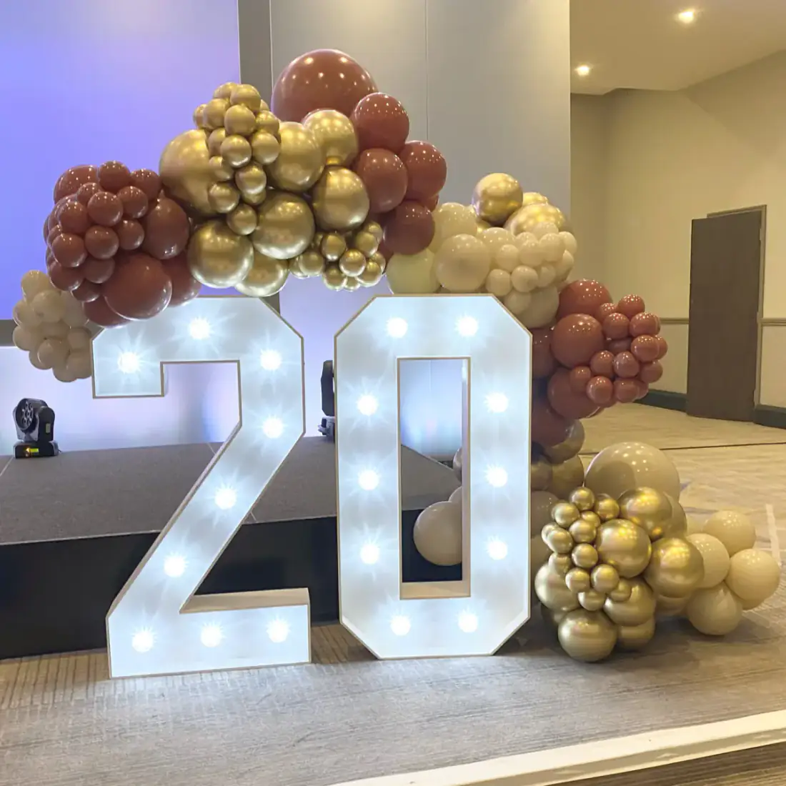 LED number display with balloon styling example 2