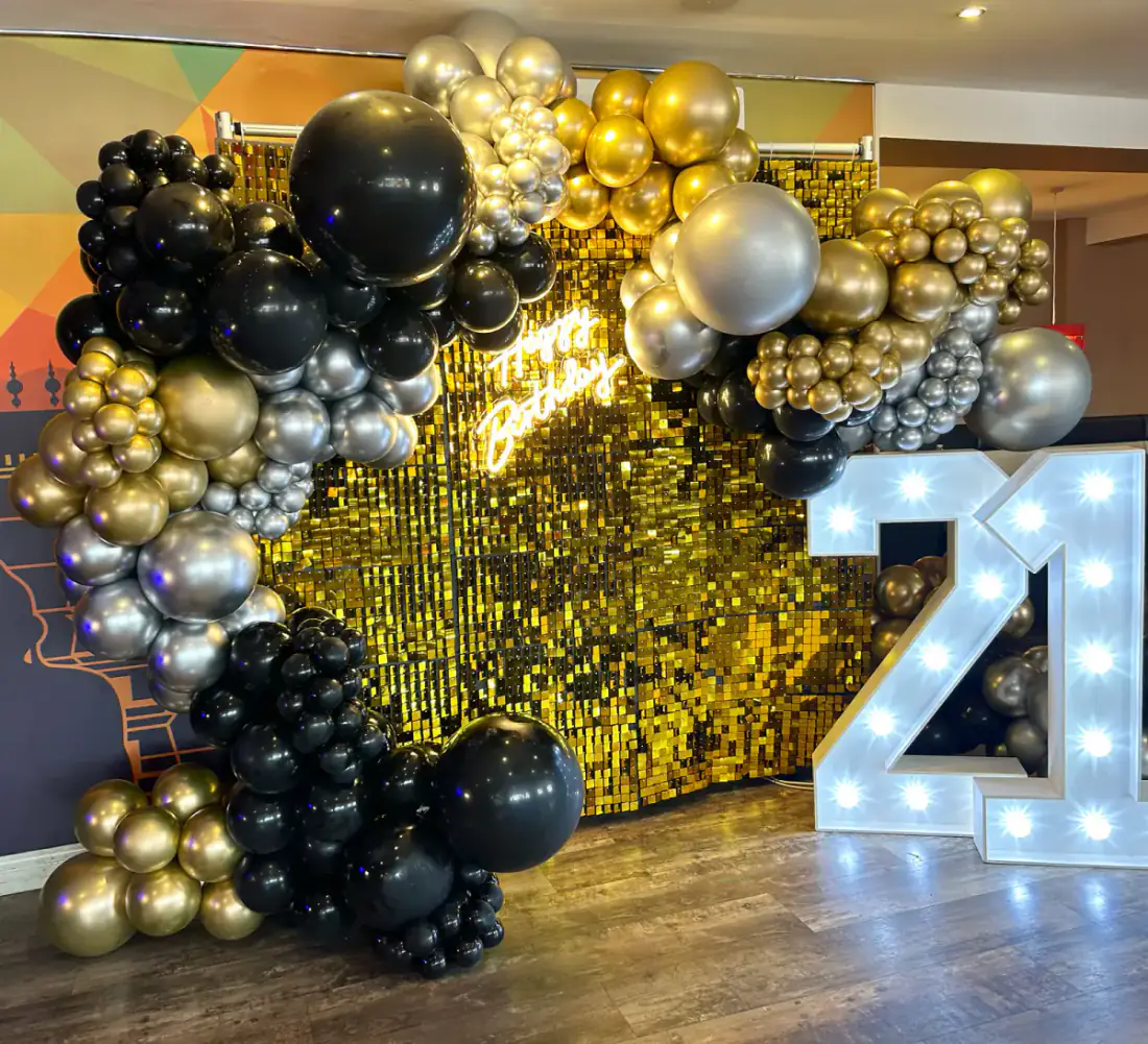 LED number display with balloon styling example 3
