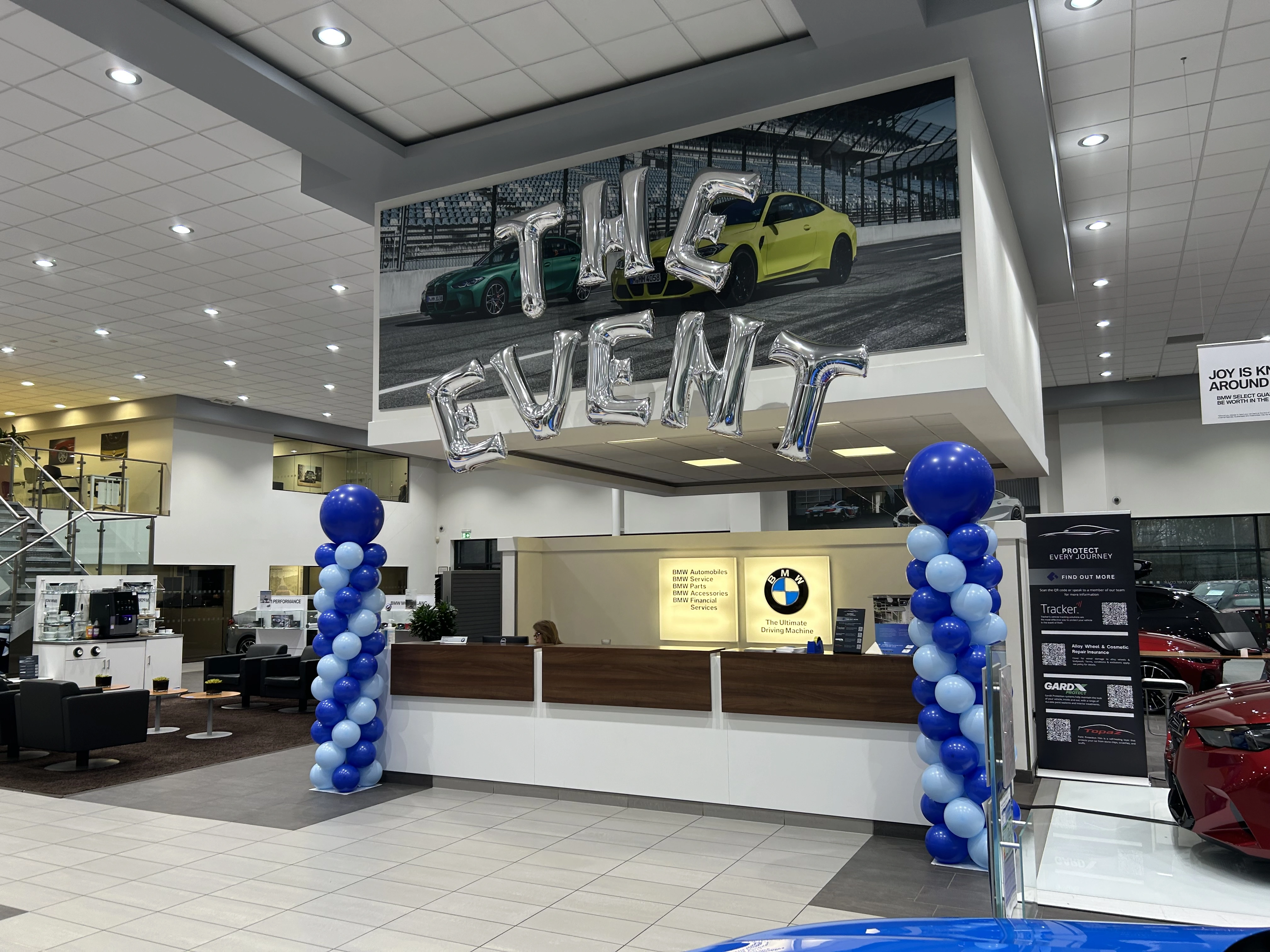Premium balloon display for a car showroom event