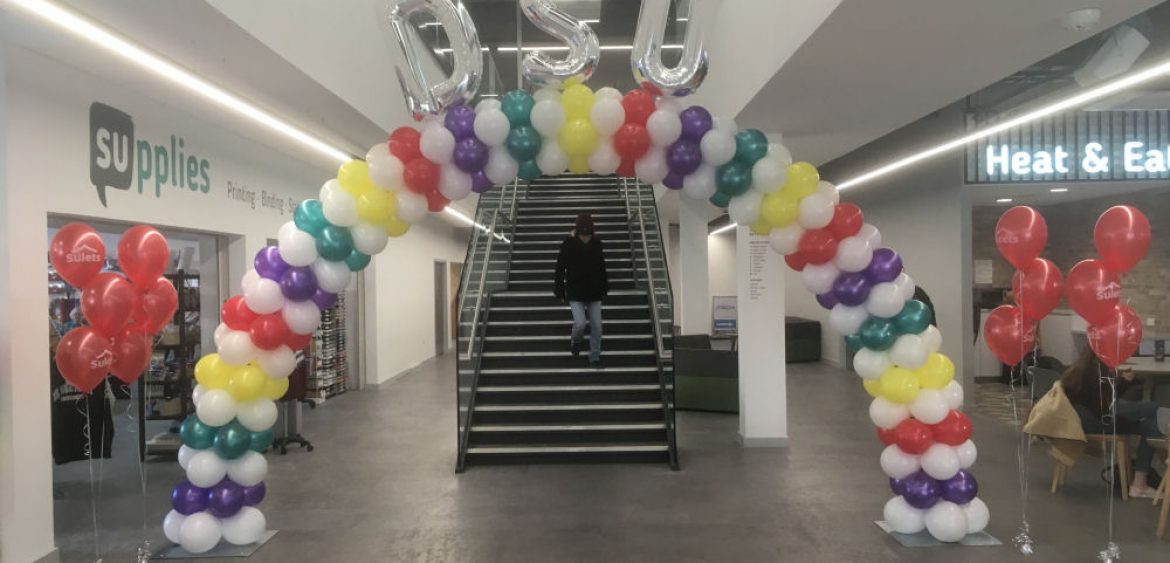 Padded Balloon Arch with Foil Letters