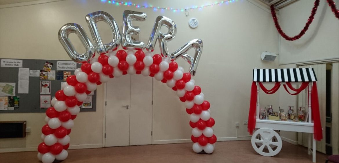 Small Padded Arch with Foil Letter Balloons