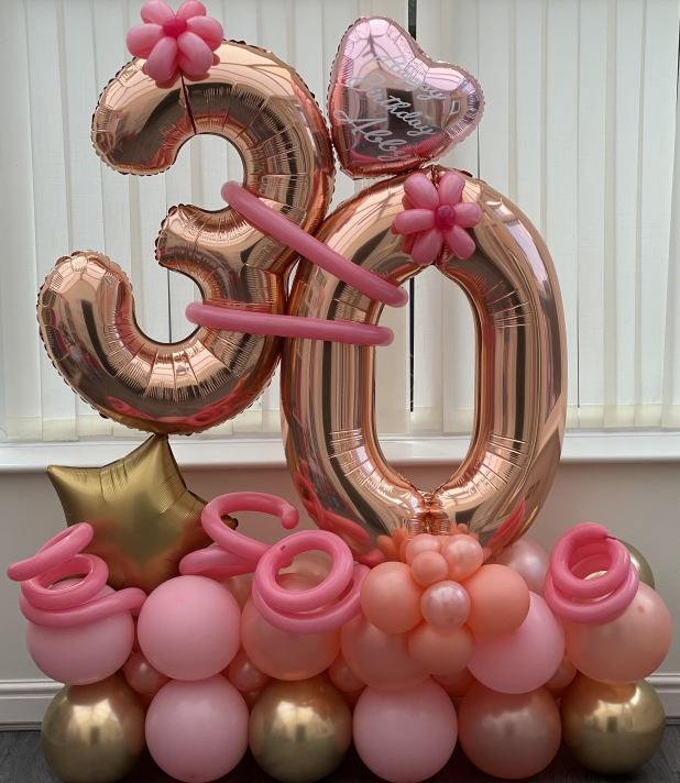 Foil Numbers with Personalised Balloon and Organic