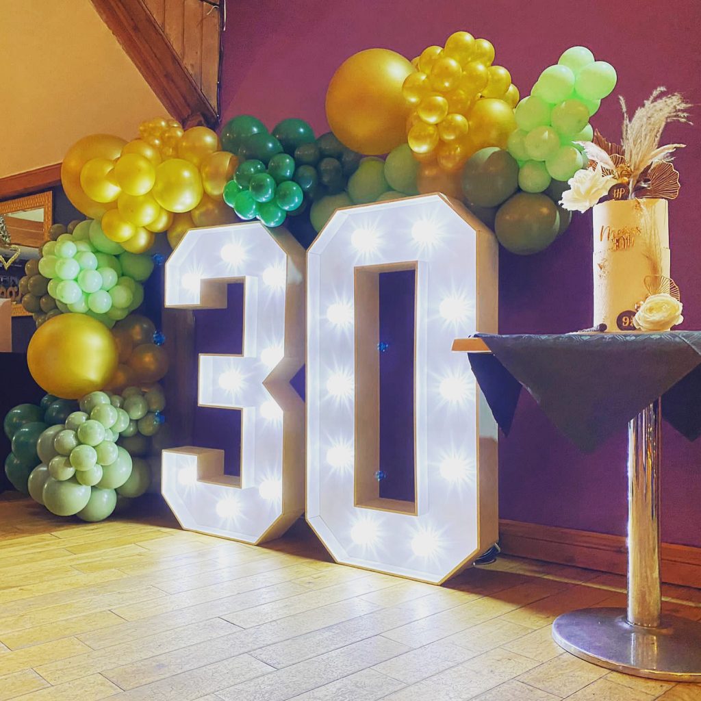 Organic Balloon Arch with 30 LED Lights